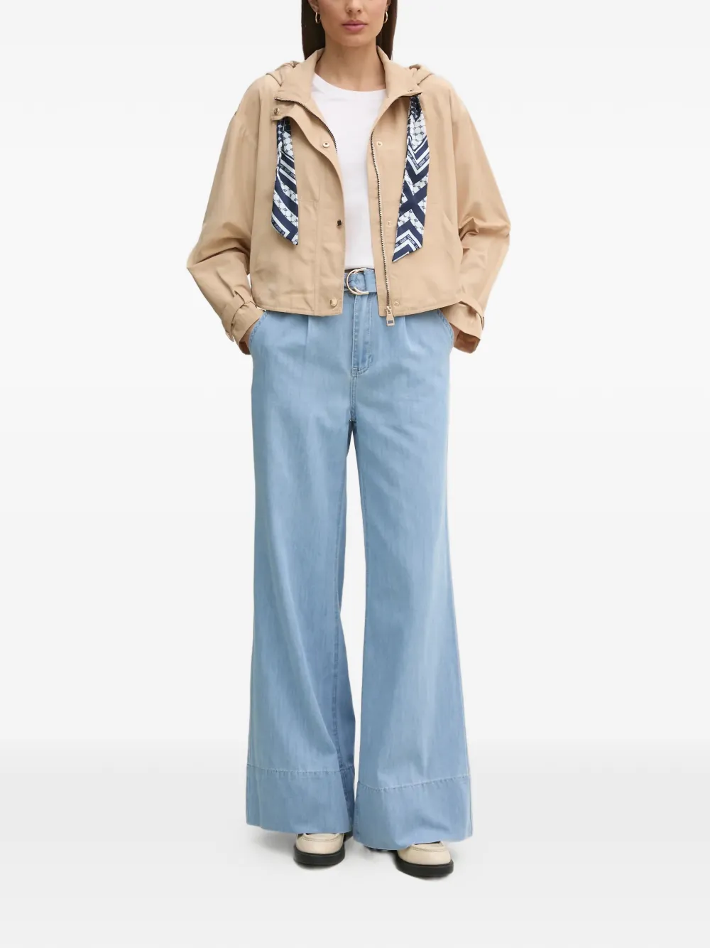  Gaudi Hooded-scarf Jacket - Neutrals 
