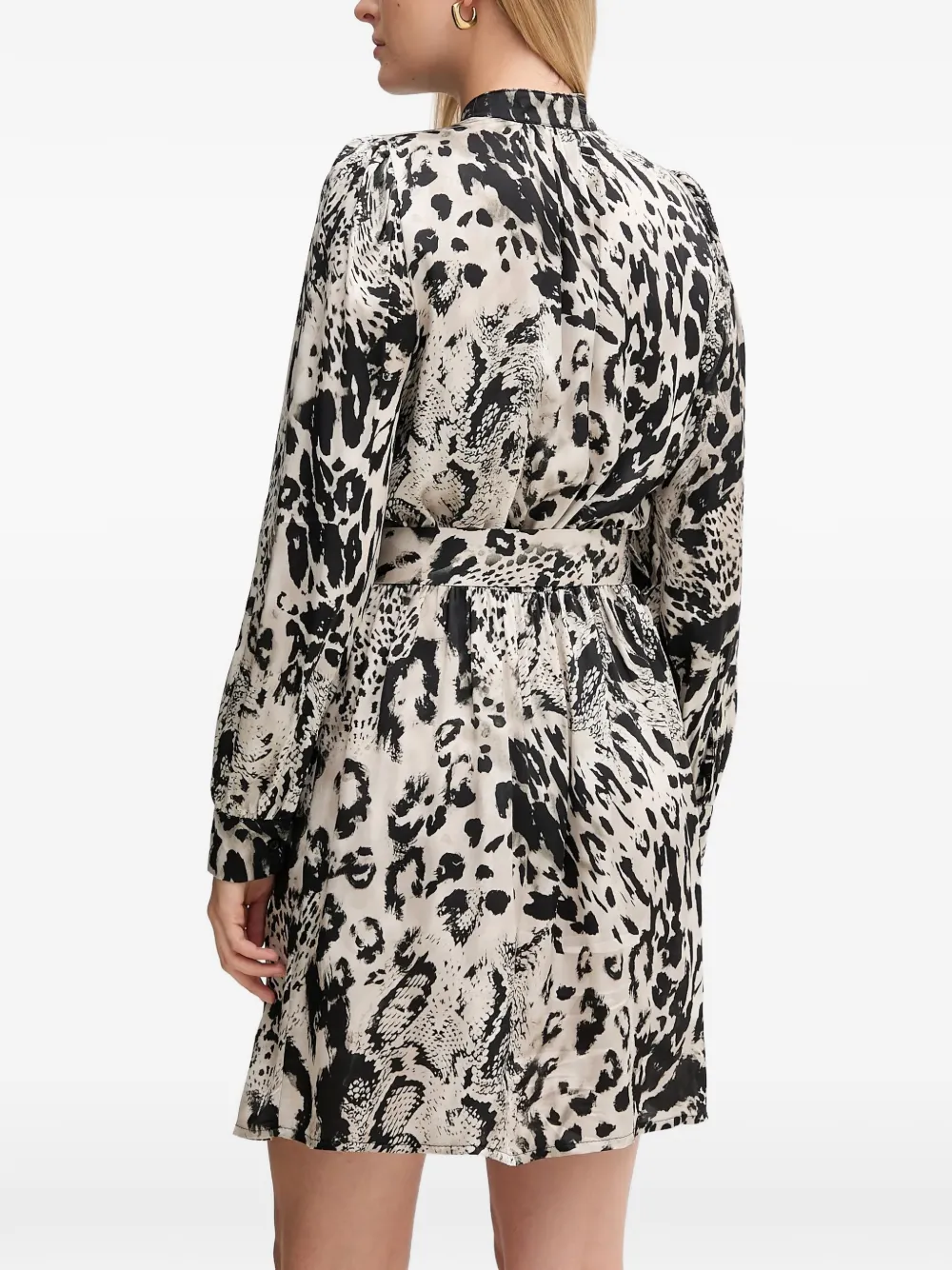 Gaudi Mini-jurk met dierenprint en ceintuur Beige