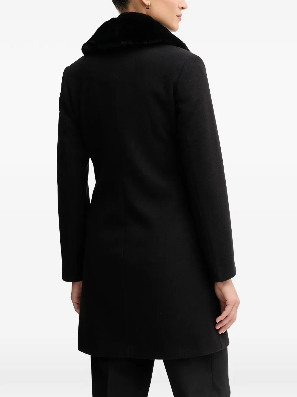  Gaudi Faux Fur Single-breasted Coat - Black 