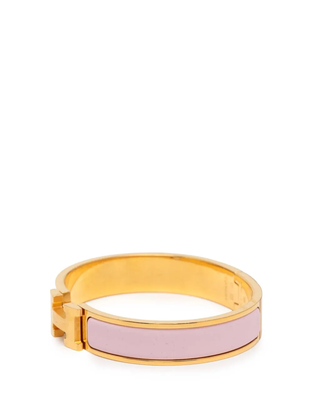  Hermès Pre-owned 2000-2010 Narrow Enamel Clic H Bracelet Pm Costume Bracelet - Gold 