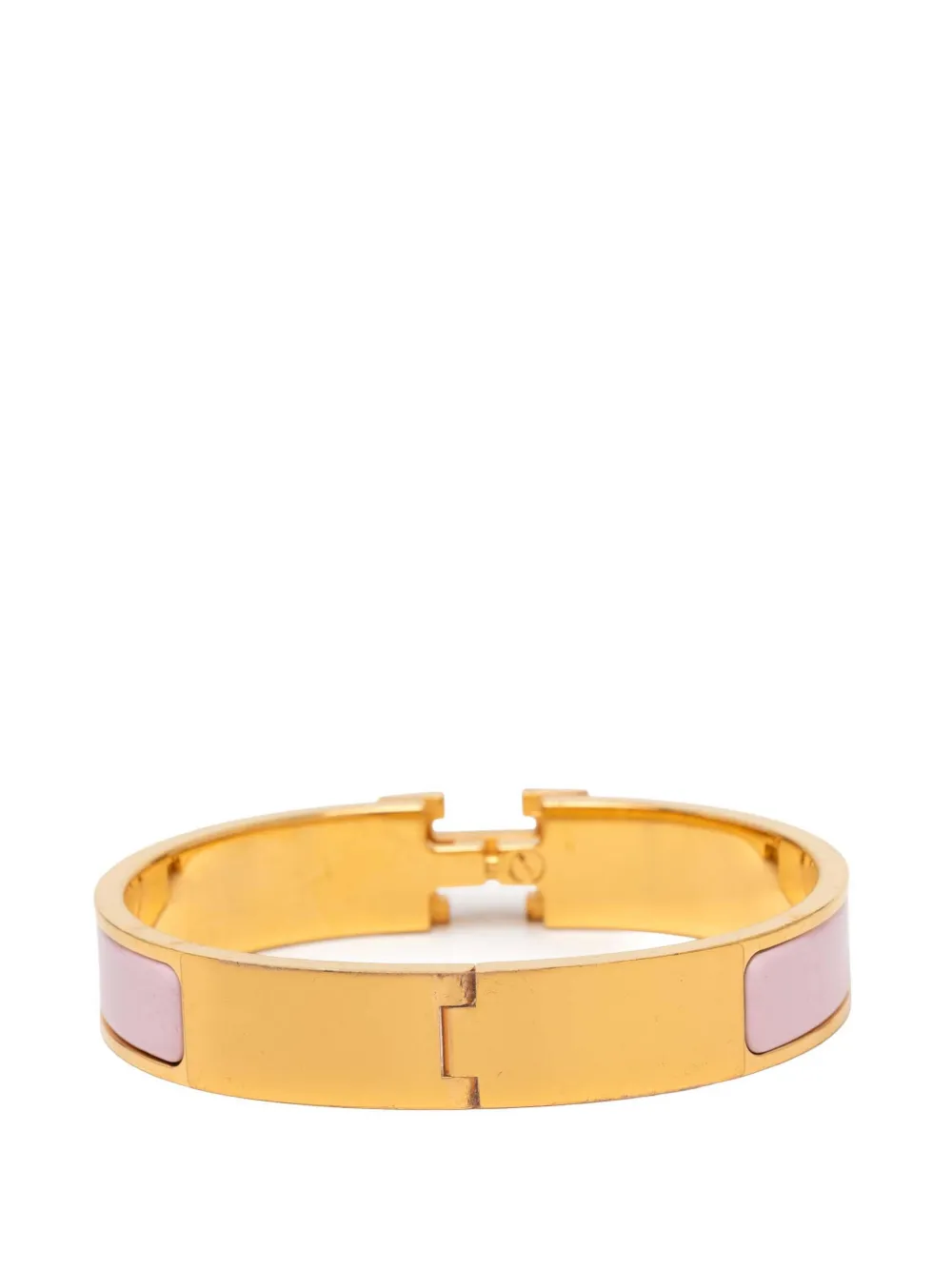  Hermès Pre-owned 2000-2010 Narrow Enamel Clic H Bracelet Pm Costume Bracelet - Gold 