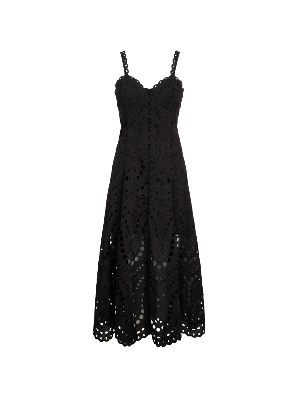Charo Ruiz Ibiza Solace eyelet midi dress - Black