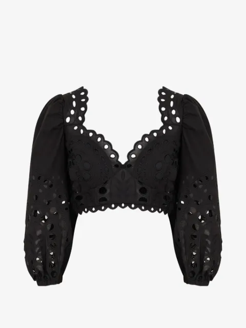 Charo Ruiz Ibiza Luna embroidered smocked blouse