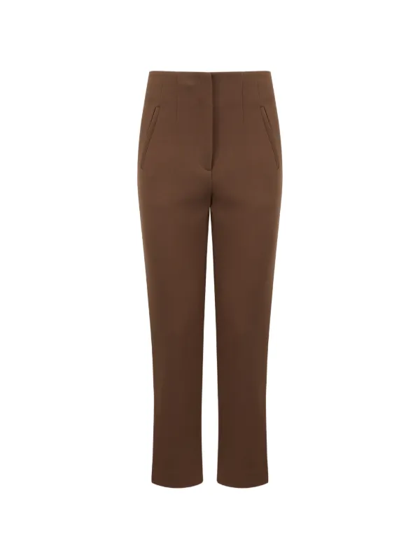 Veronica Beard Stila Pocket Trousers in Brown