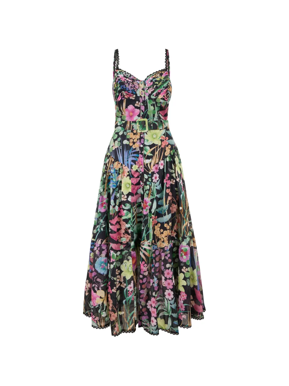 Charo Ruiz Ibiza Cael floral-print belted dress - Black