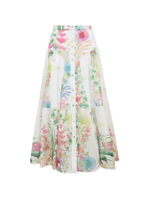 Charo Ruiz Ibiza Roselle floral-prim buttoned skirt