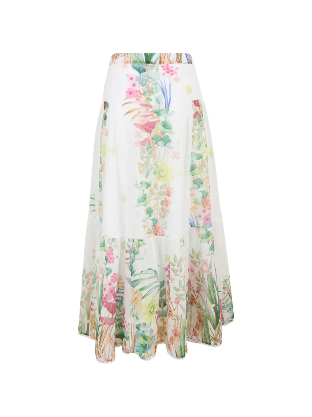 Charo Ruiz Ibiza Roselle rok met bloemenprint en knopen Wit