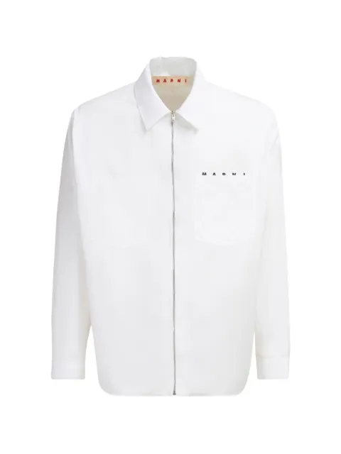 Marni zip logo-detail shirt jacket