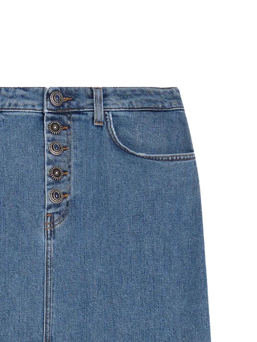  Dondup Buttoned Denim Skirt - Blue 