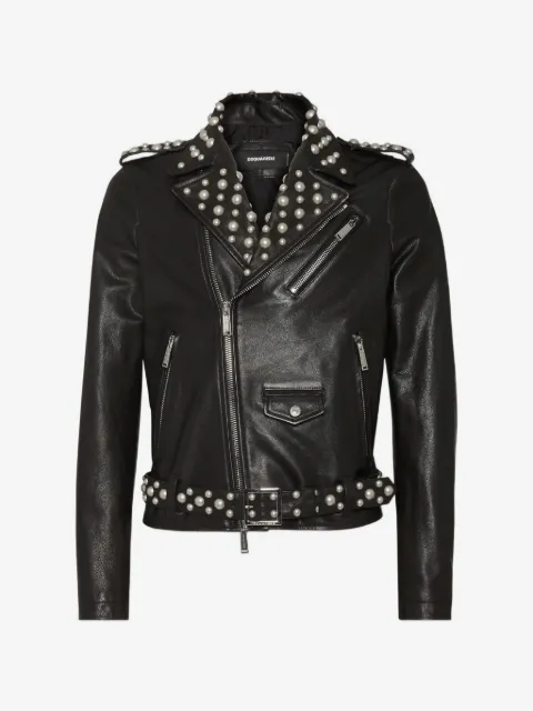 DSQUARED2 chamarra con apliques de perlas