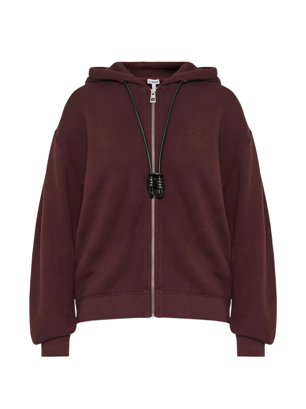 LOEWE zip hooded sweater - Red