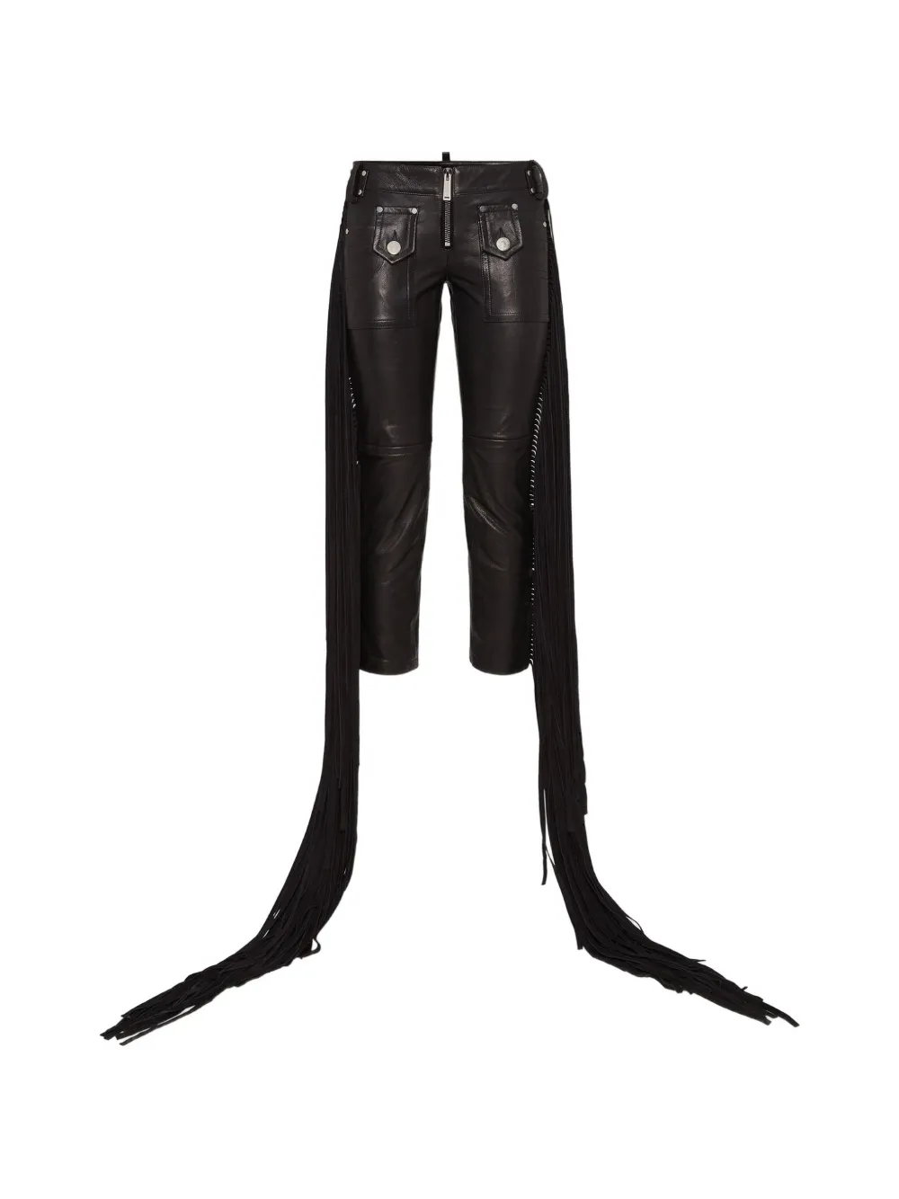 DSQUARED2 Pantaloni crop in pelle - Nero