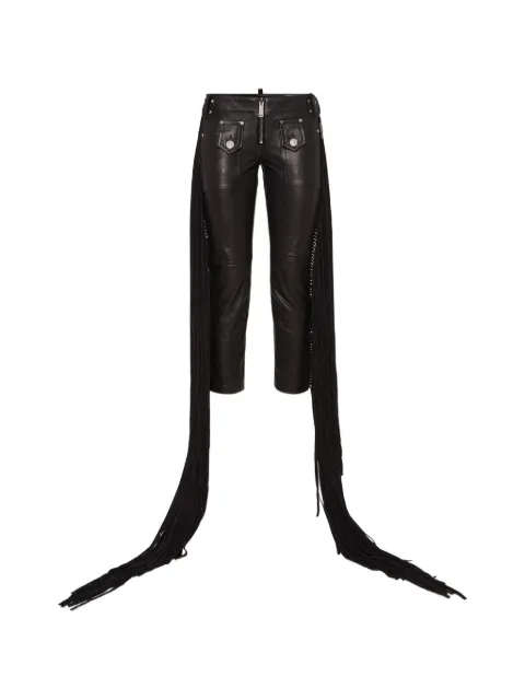 DSQUARED2 クロップド レザーパンツ