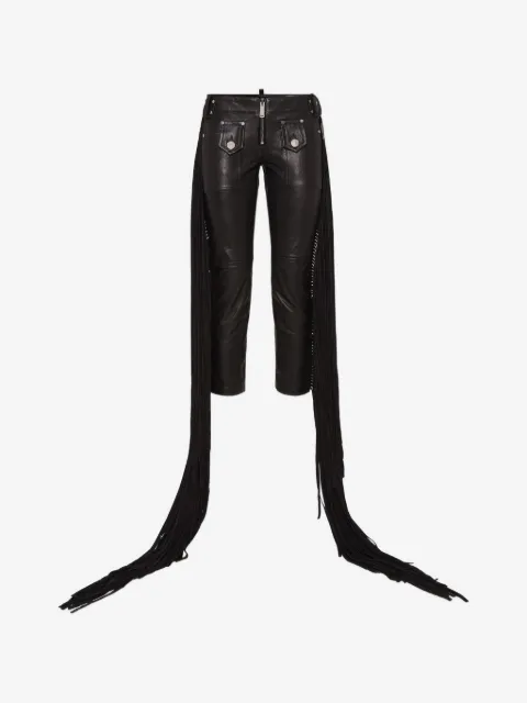 DSQUARED2 pantalones capri de piel