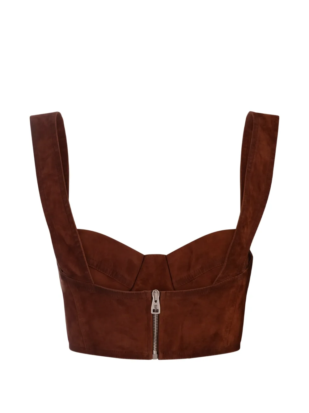  Ermanno Scervino Suede Bustier Top - Brown 