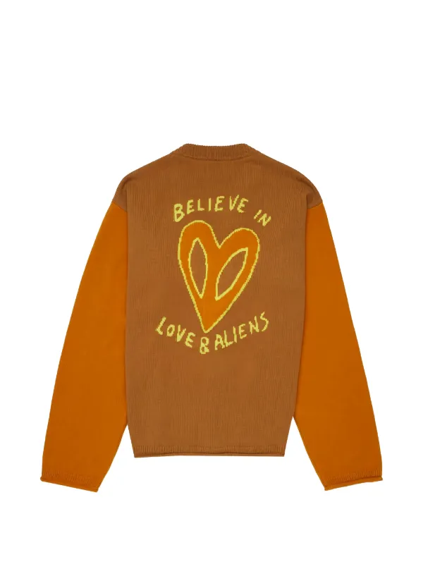 トップス AD2015 GOLD HEART MEN'S CARDIGAN The Elder Statesman Love And Aliens Jacquard Cashmere Cardigan