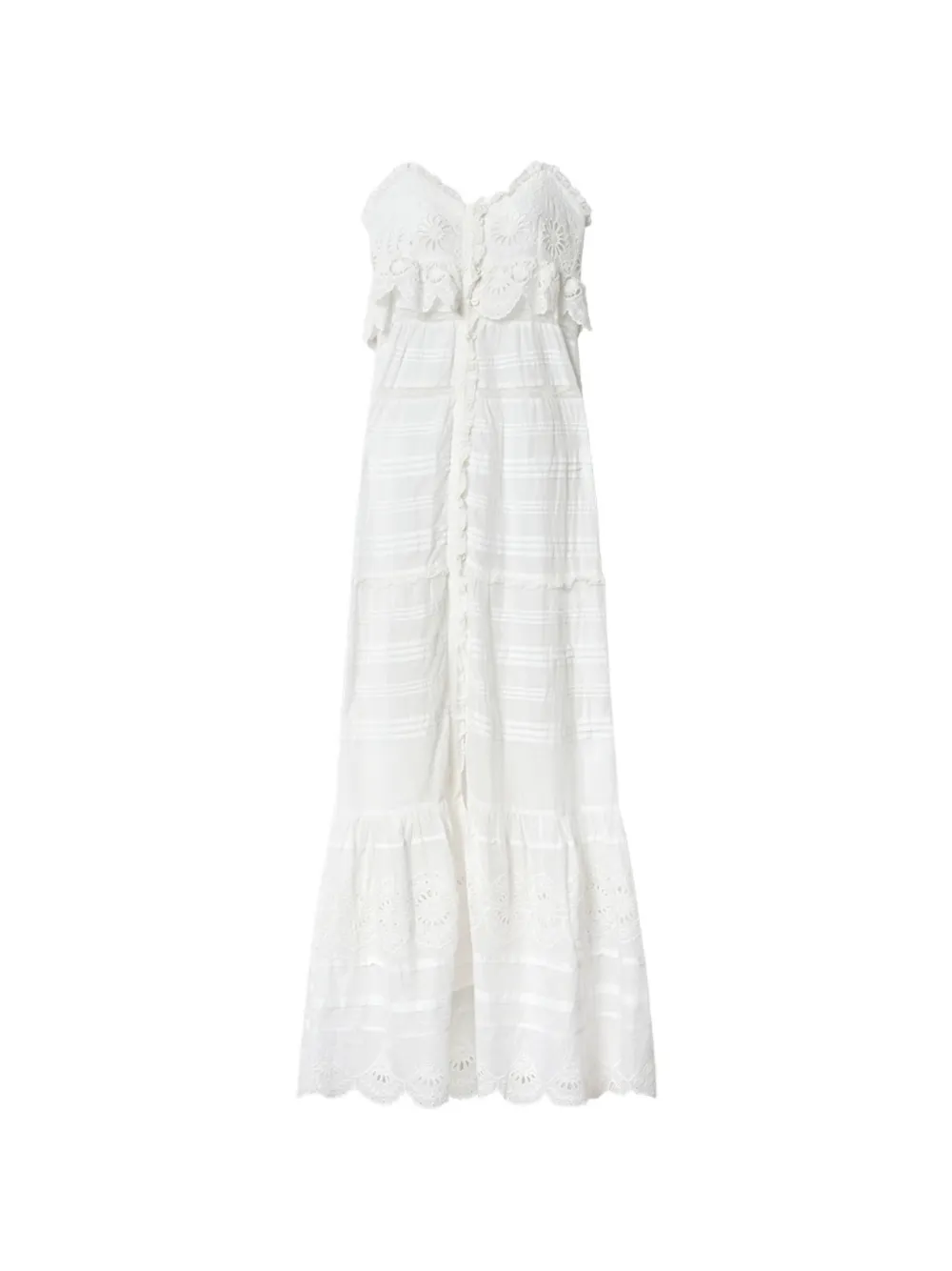 MARANT ÉTOILE lace tiered dress - Bianco