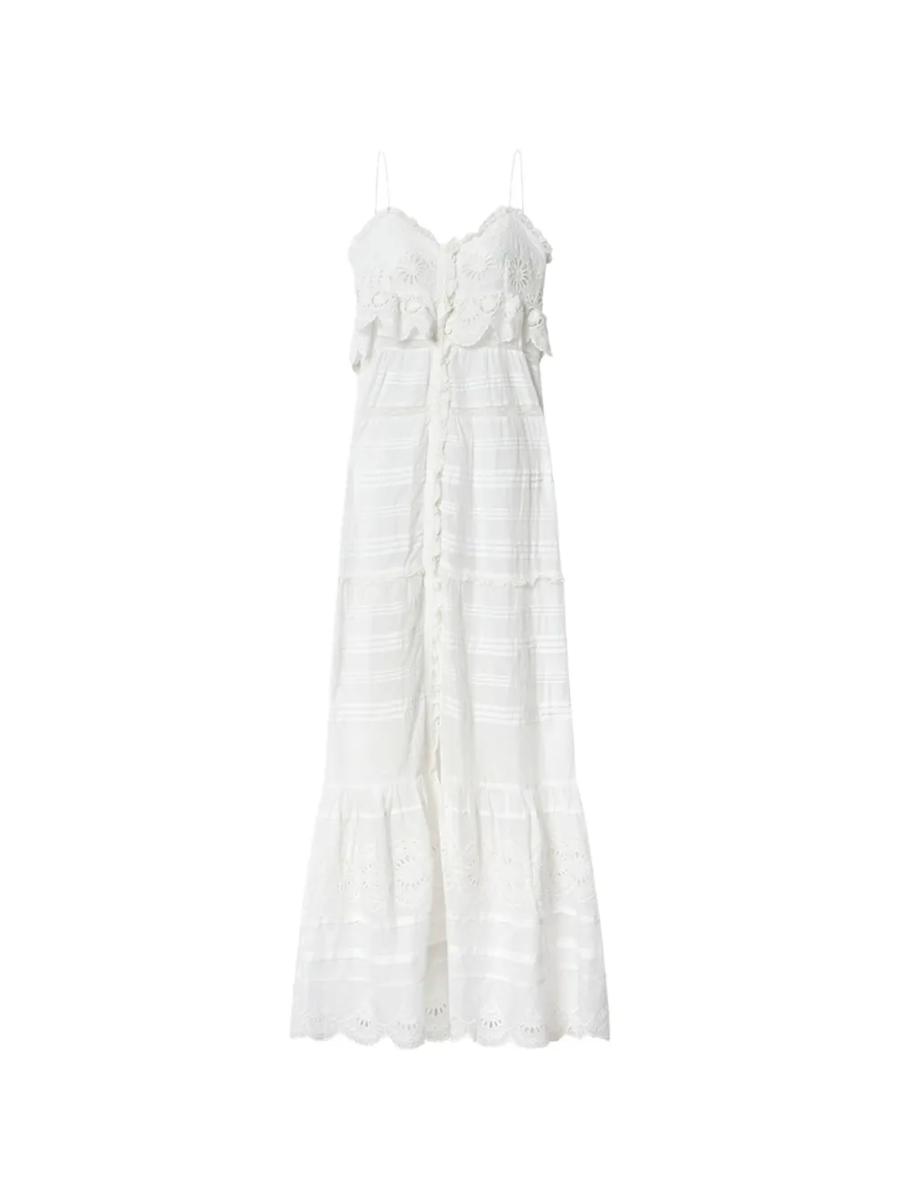 MARANT ÉTOILE lace tiered dress - Bianco