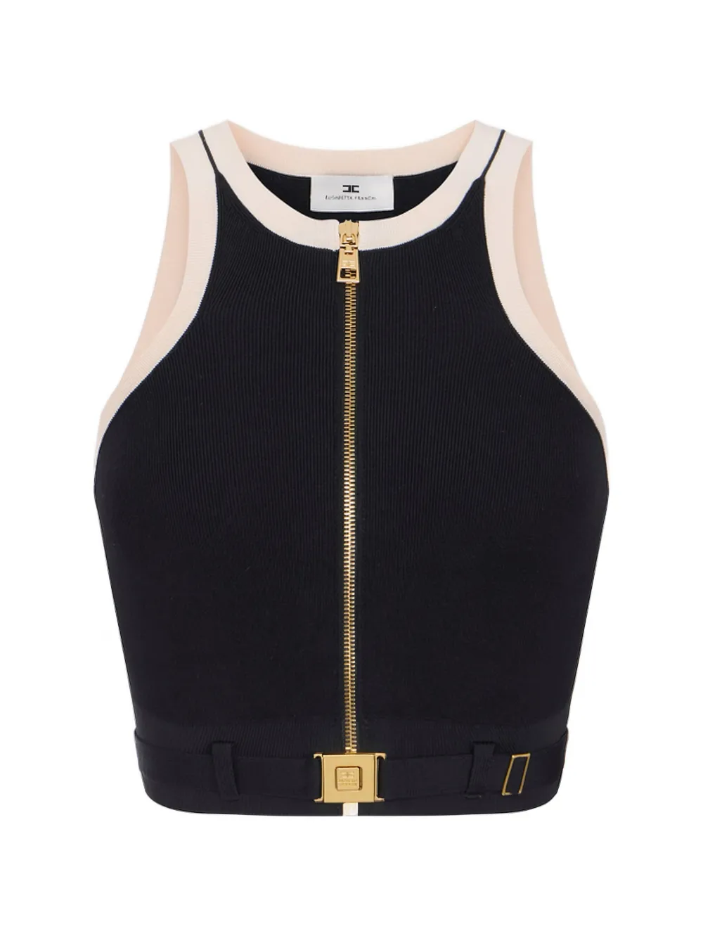 Elisabetta Franchi zip sleeveless top - Nero