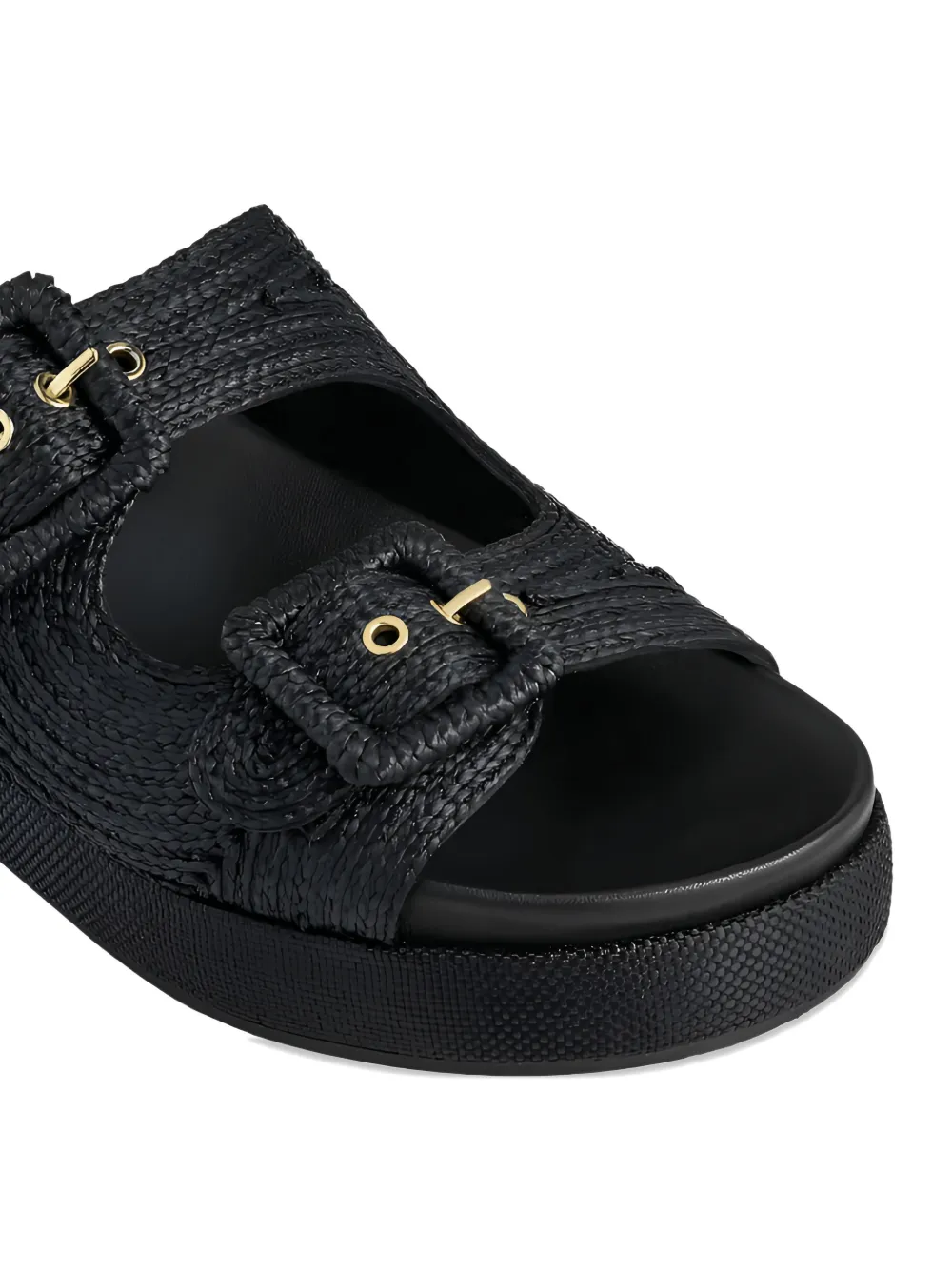 Aquazzura Geweven slippers Zwart