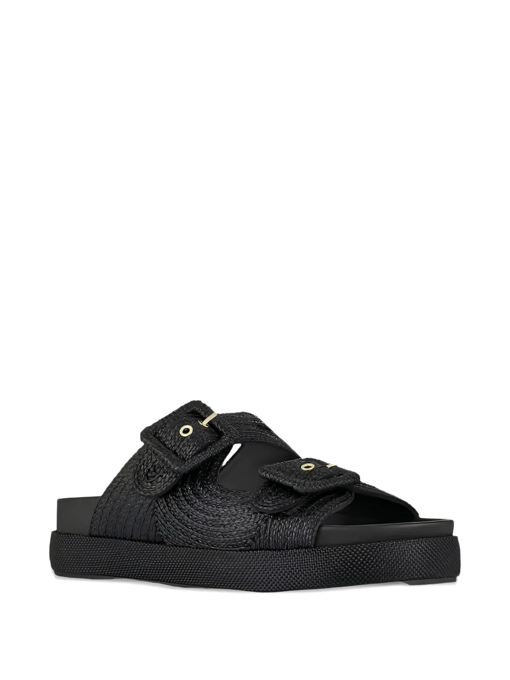 Aquazzura Geweven slippers Zwart
