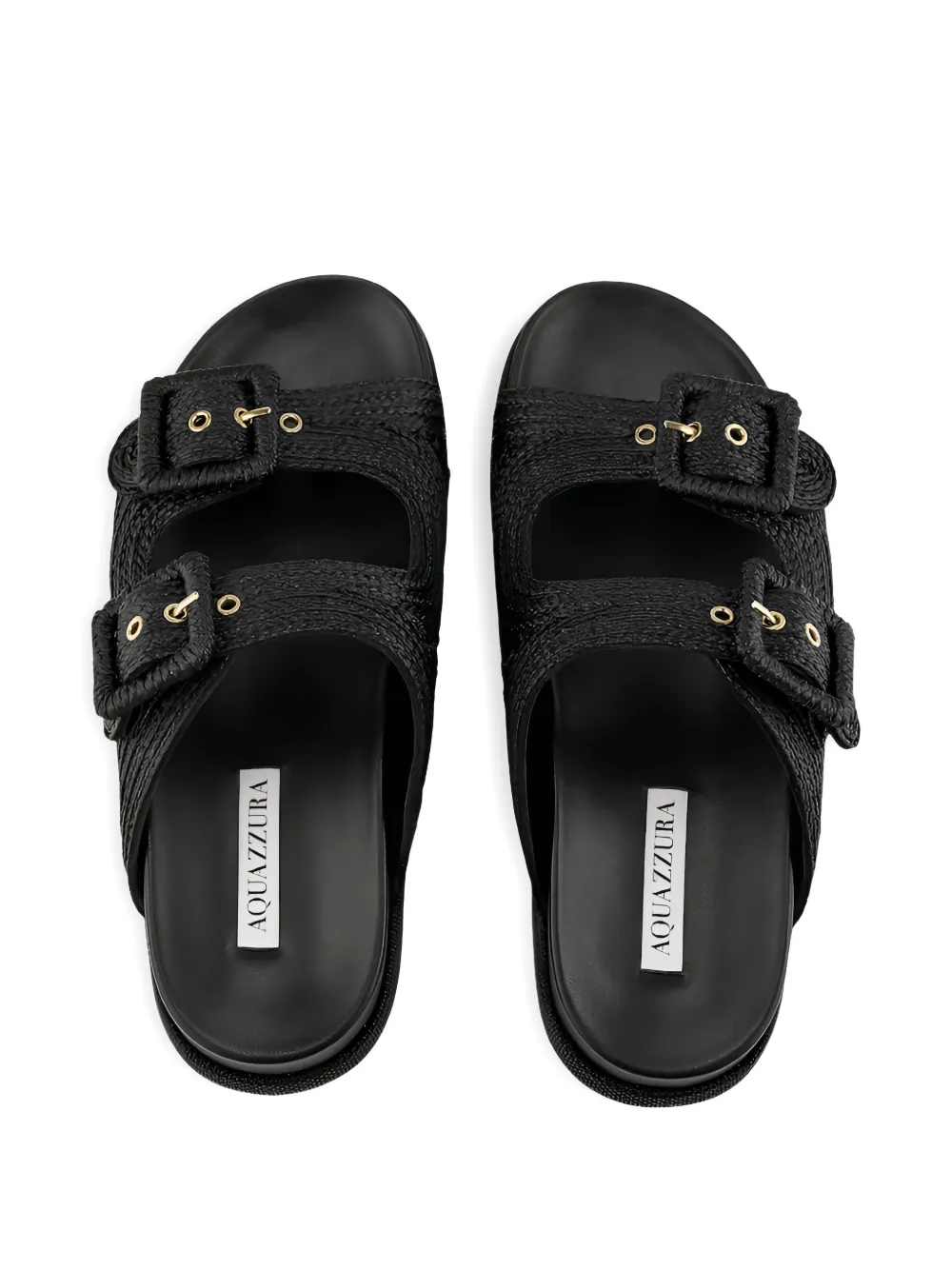 Aquazzura Geweven slippers Zwart