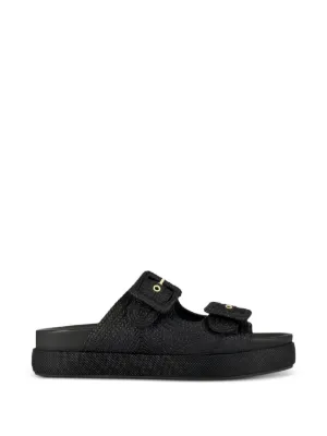 Casadei Birky Ale Flatform Slides | Black | FARFETCH CH