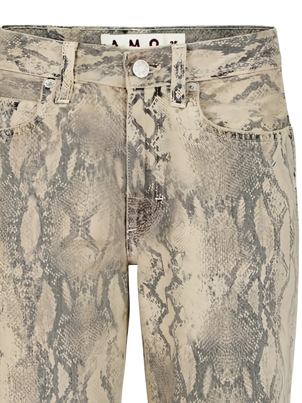  Amo Billie Snakeskin-print Jeans - Neutrals 