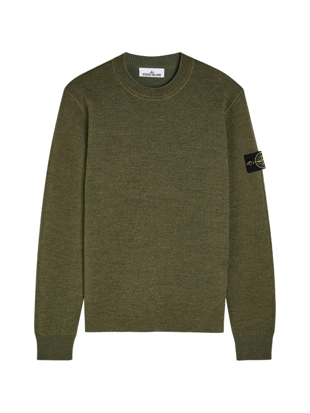 Stone Island crew neck logo-patch sweater - Green