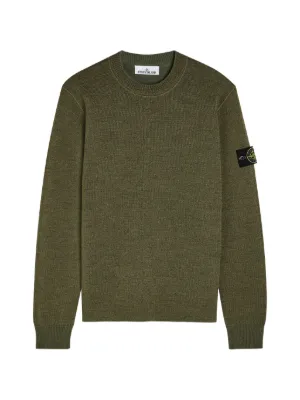 Stone Island Ribbed crew-neck Sweater | Green | FARFETCH