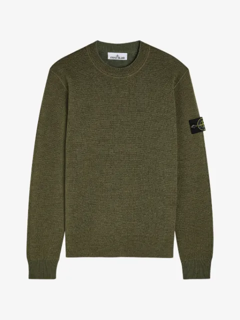 Stone Island 5100015 rubberised RWS wool + organic cotton double jumper