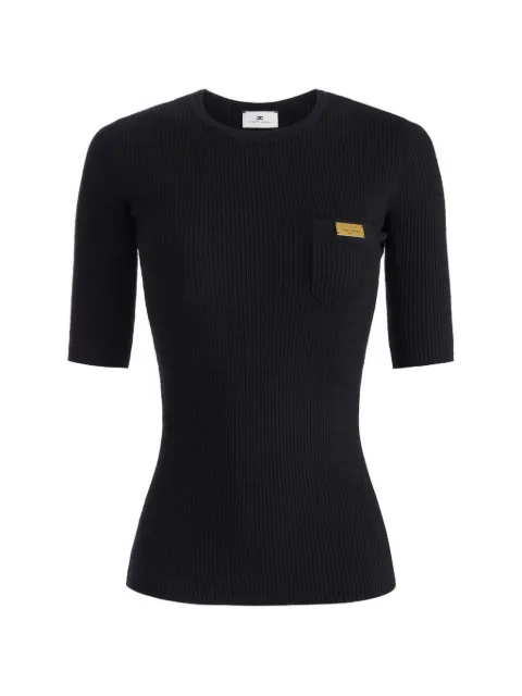 Elisabetta Franchi — micro-braided ribbed knit top