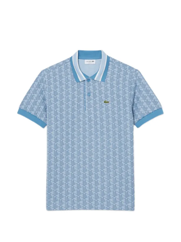 LACOSTE モノグラムポロシャツ Lacoste モノグラム ポロシャツ | ブルー | FARFETCH JP
