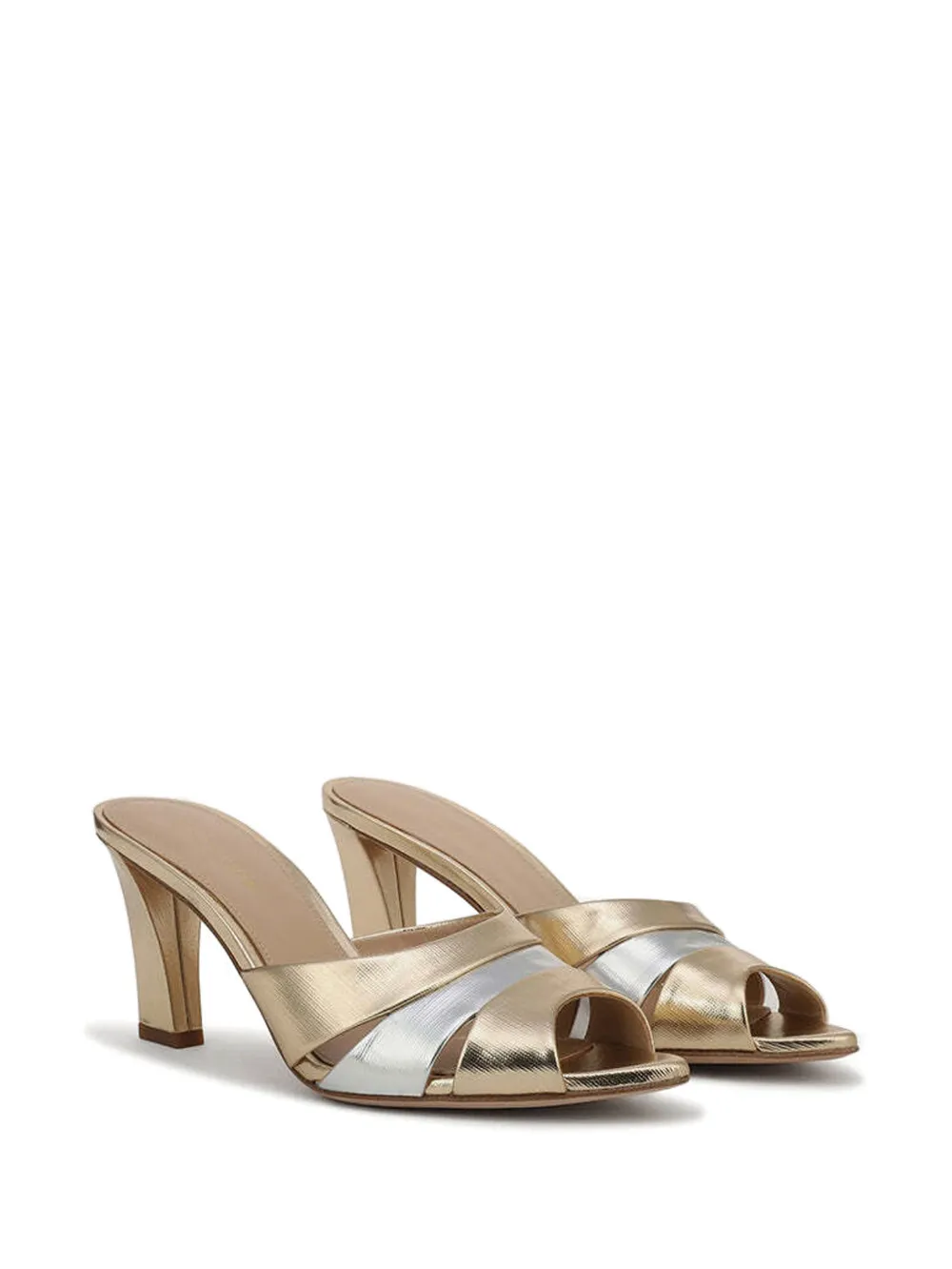  Veronica Beard 75mm Cassiel Mules - Gold 