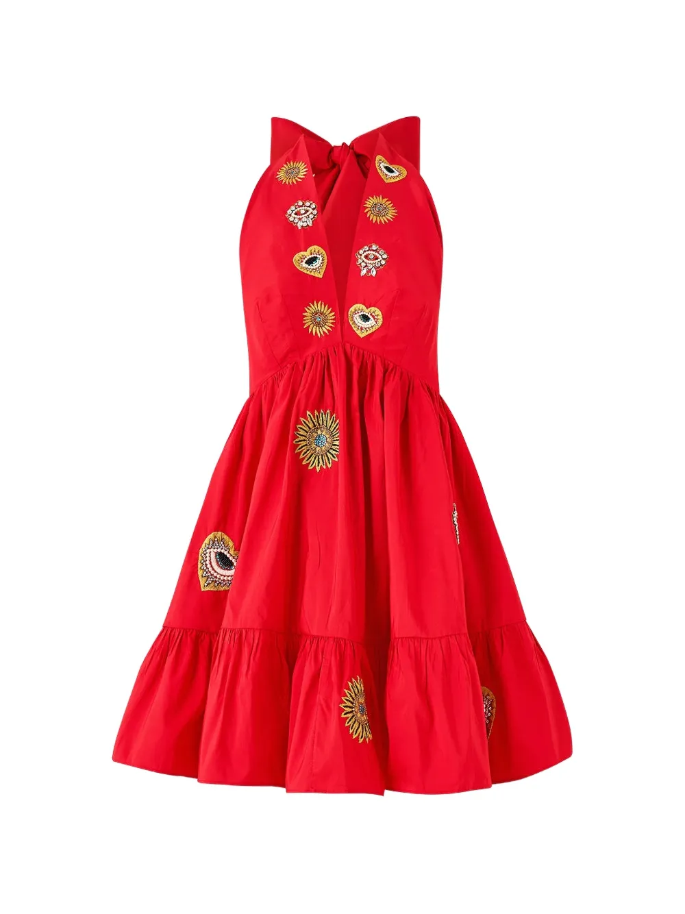 Camilla halterneck mini dress - Rosso