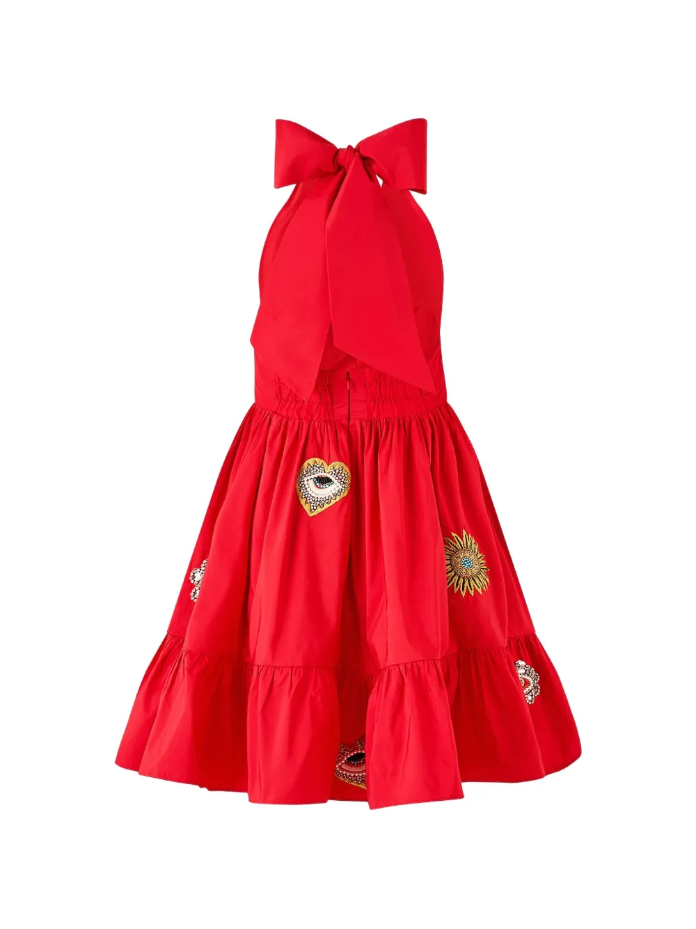 Camilla Mini-jurk met halternek Rood
