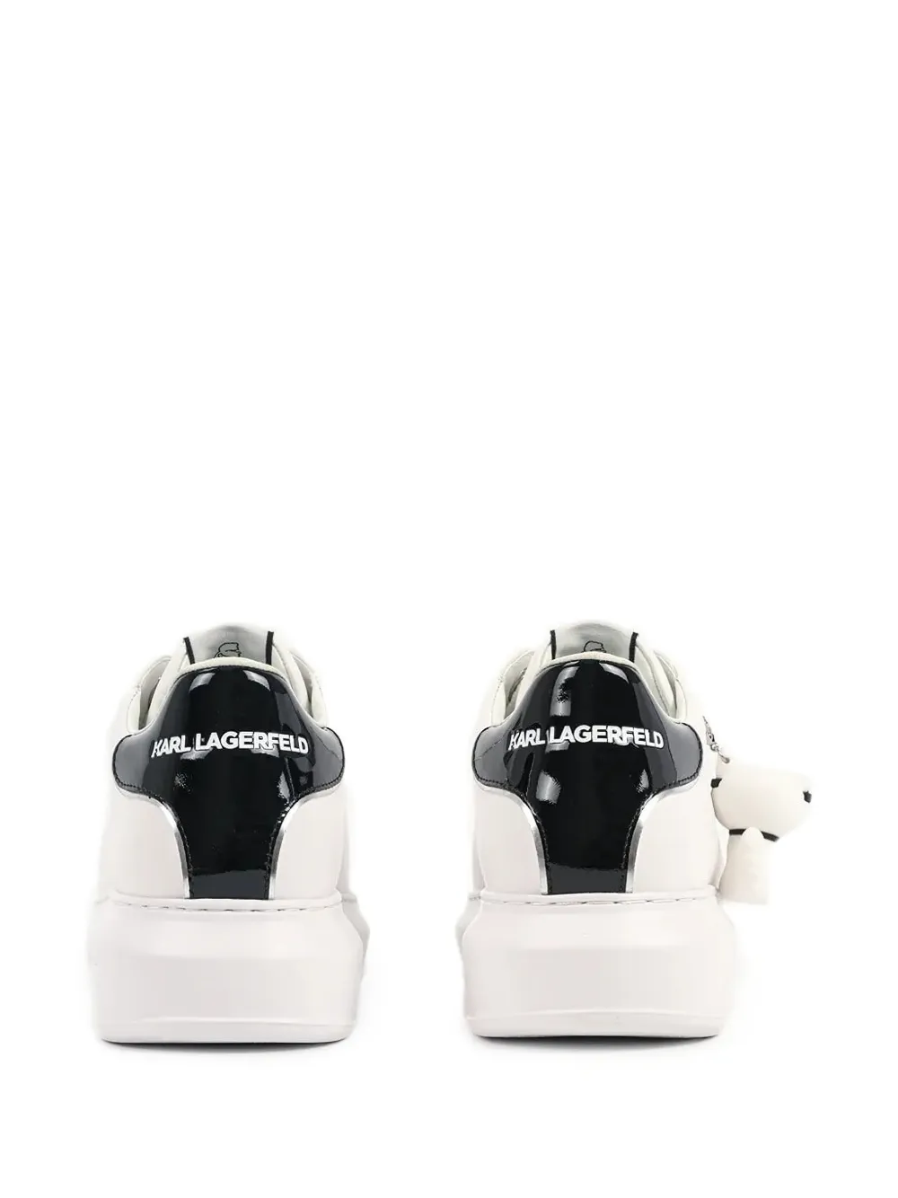 Karl Lagerfeld Leren sneakers met bedel Wit