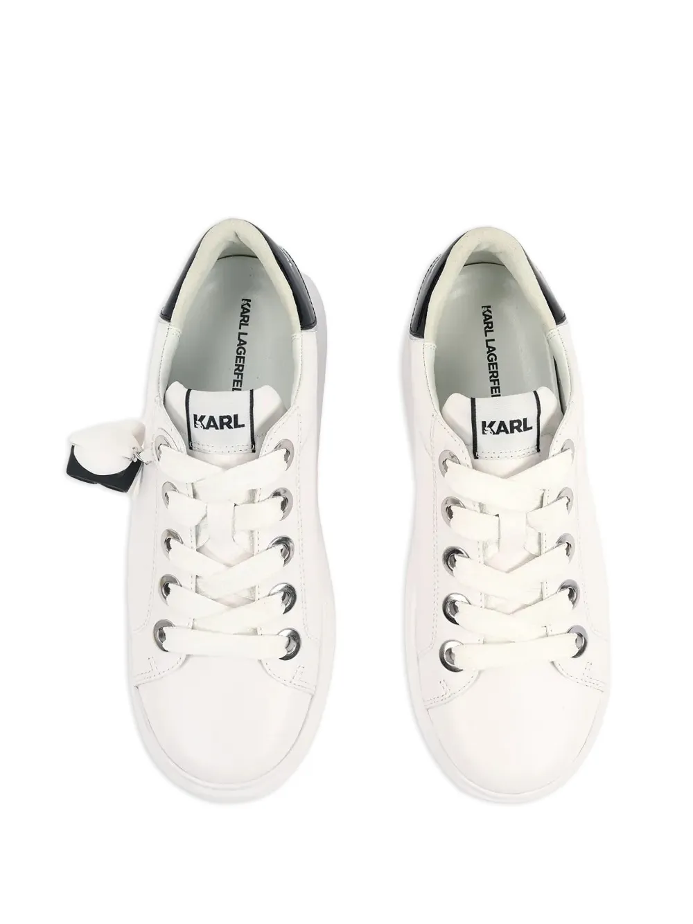 Karl Lagerfeld Leren sneakers met bedel Wit