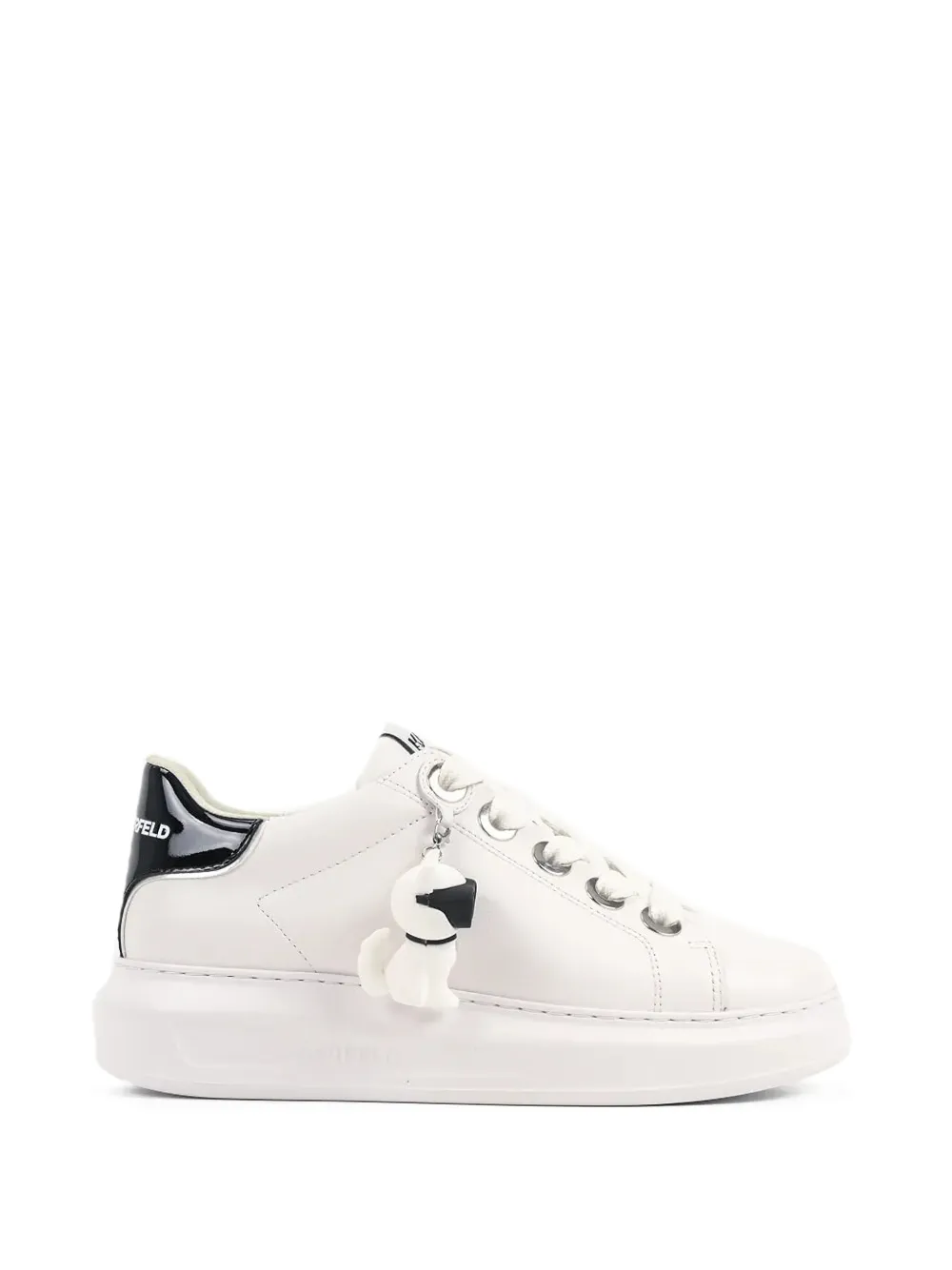 Karl Lagerfeld Leren sneakers met bedel Wit