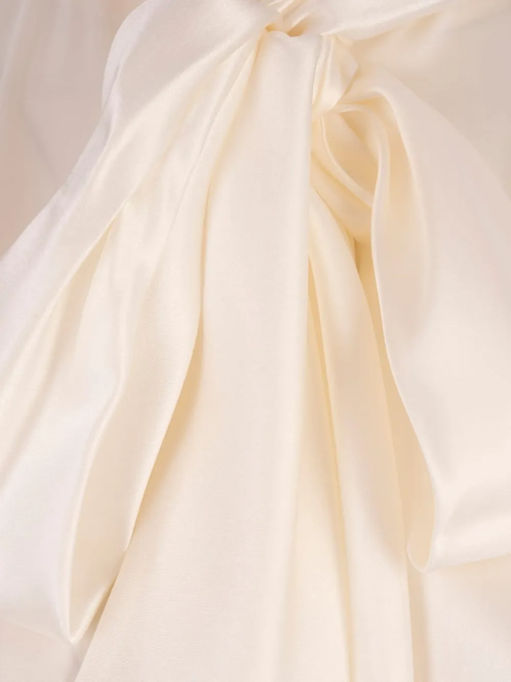 Ermanno Scervino Satijnen blouse met strik Beige