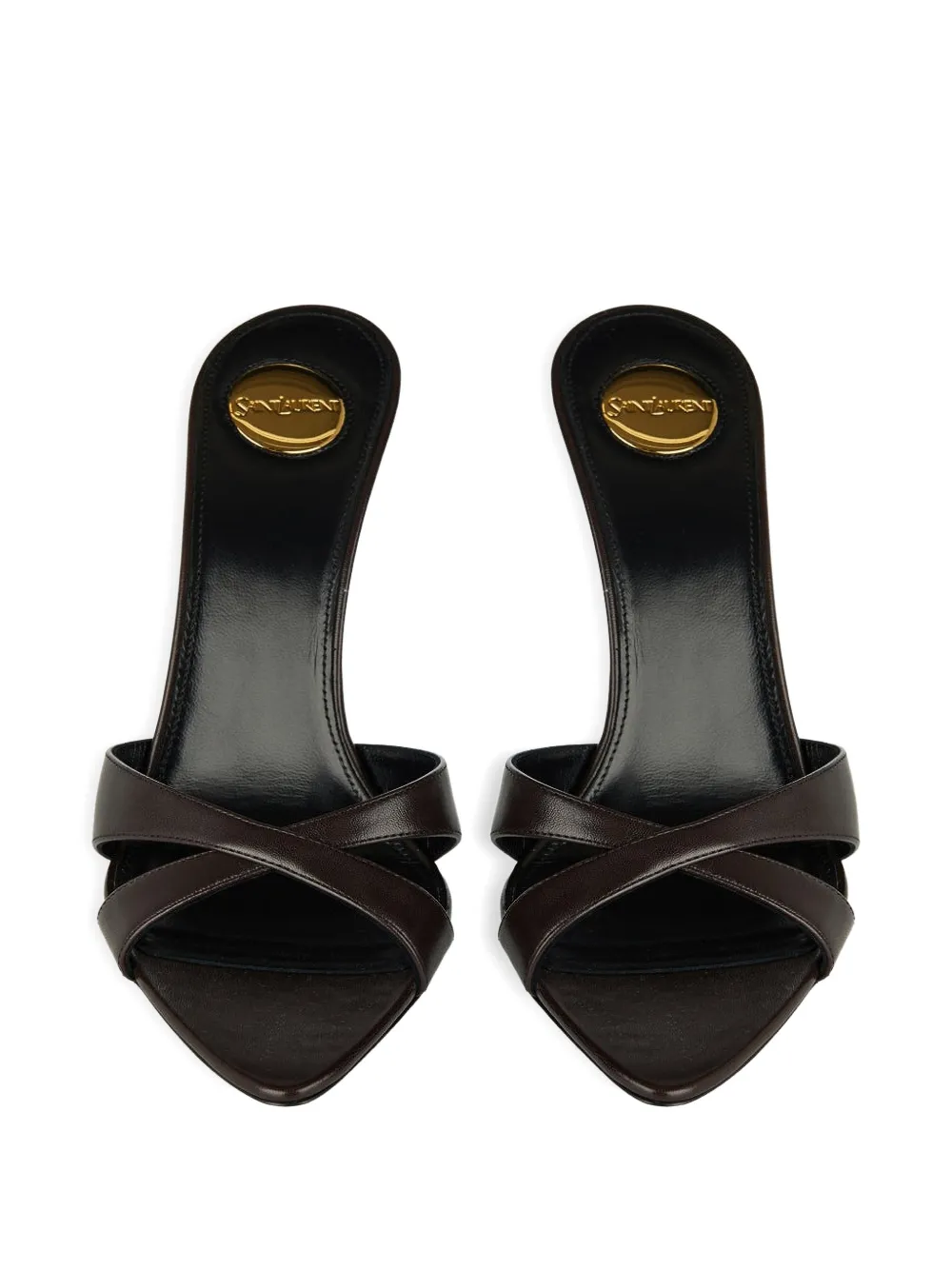 Saint Laurent Kirat leren sandalen Bruin