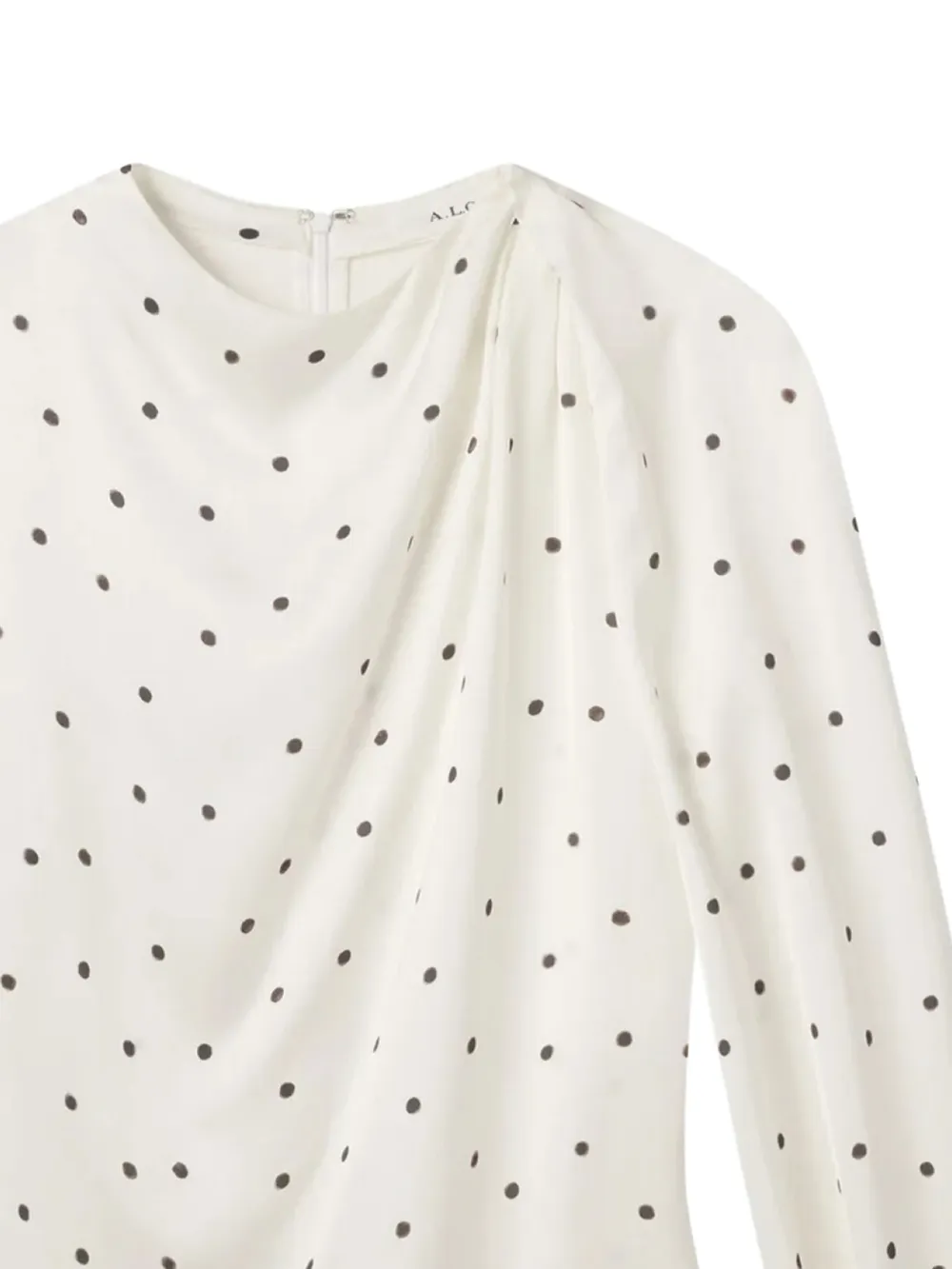  A.l.c. Top Blaire Drapeado Con Lunares - Blanco 
