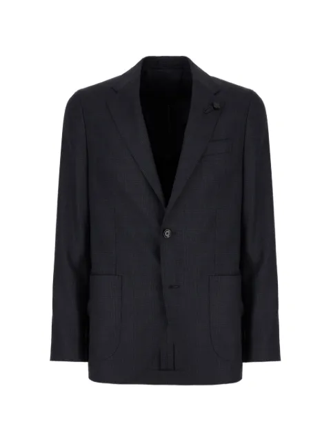 Lardini flower-brooch suit