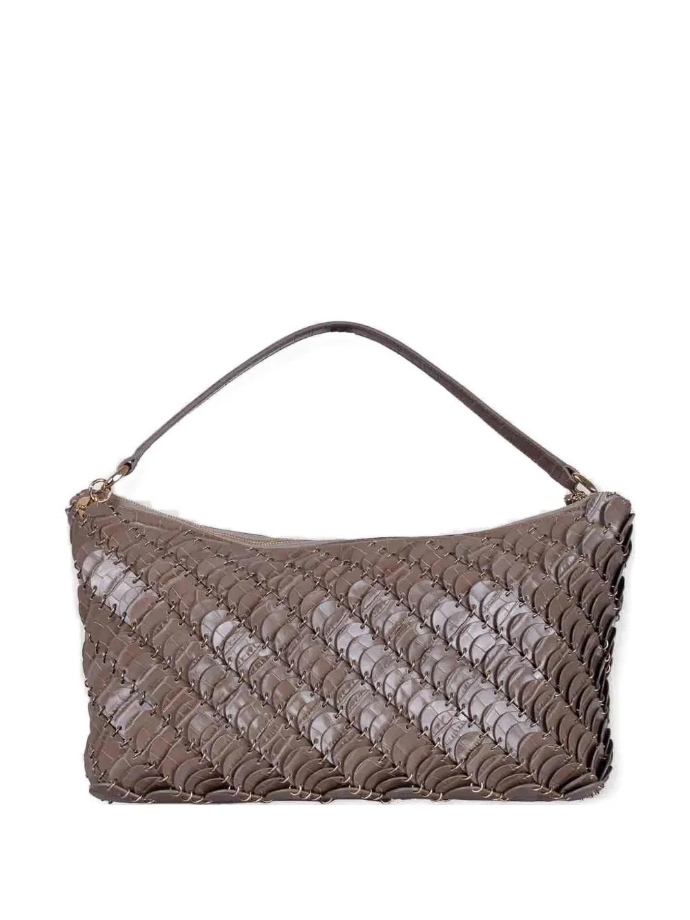 Rabanne disc leather shoulder bag - Marrone