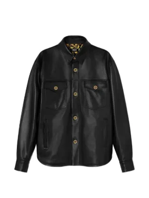 Versace レザー ライダースジャケット | ブラック | FARFETCH JP