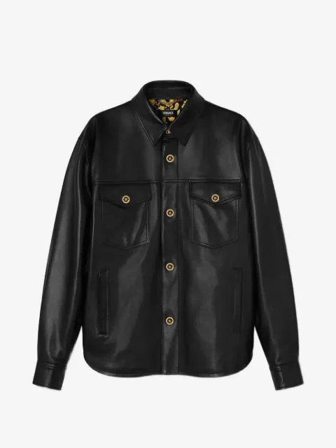 Versace leather shirt jacket