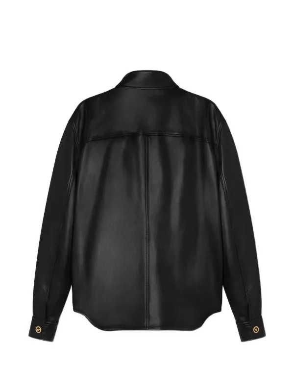 Versace レザーシャツジャケット | ブラック | FARFETCH JP