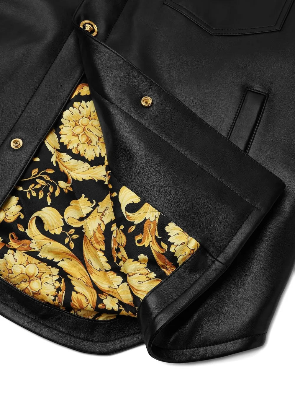 Versace Leren shirtjack Zwart