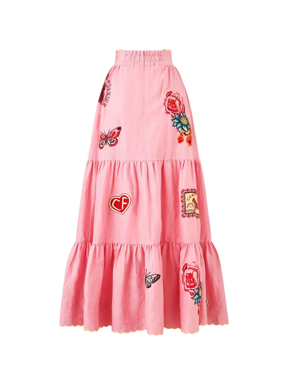 Tiered High-Waisted Maxi Skirt