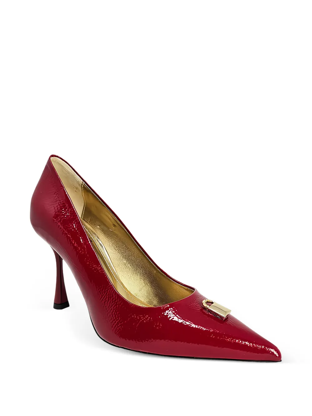  Madison.maison X Joan Hornig Lock-embellishment Pointed-toe Pumps - Red 